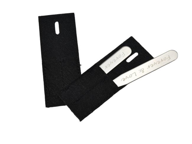 Metal Magnetic Collar Stay with Black Sleeve